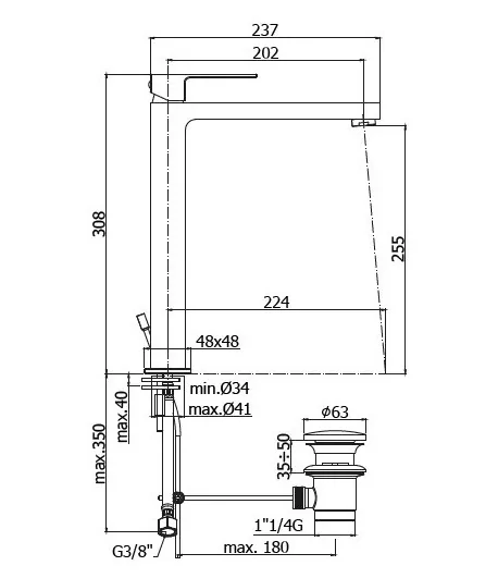 Miscelatore gruppo lavabo PAFFONI EL085CR serie ELLE-EFFE Miscelatore gruppo lavabo PAFFONI EL085CR serie ELLE-EFFE