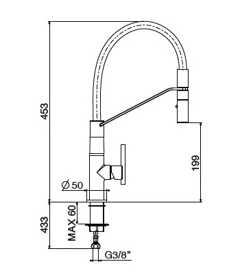 Miscelatore lavello 0715/PCC0 serie LINEA 34 GATTONI