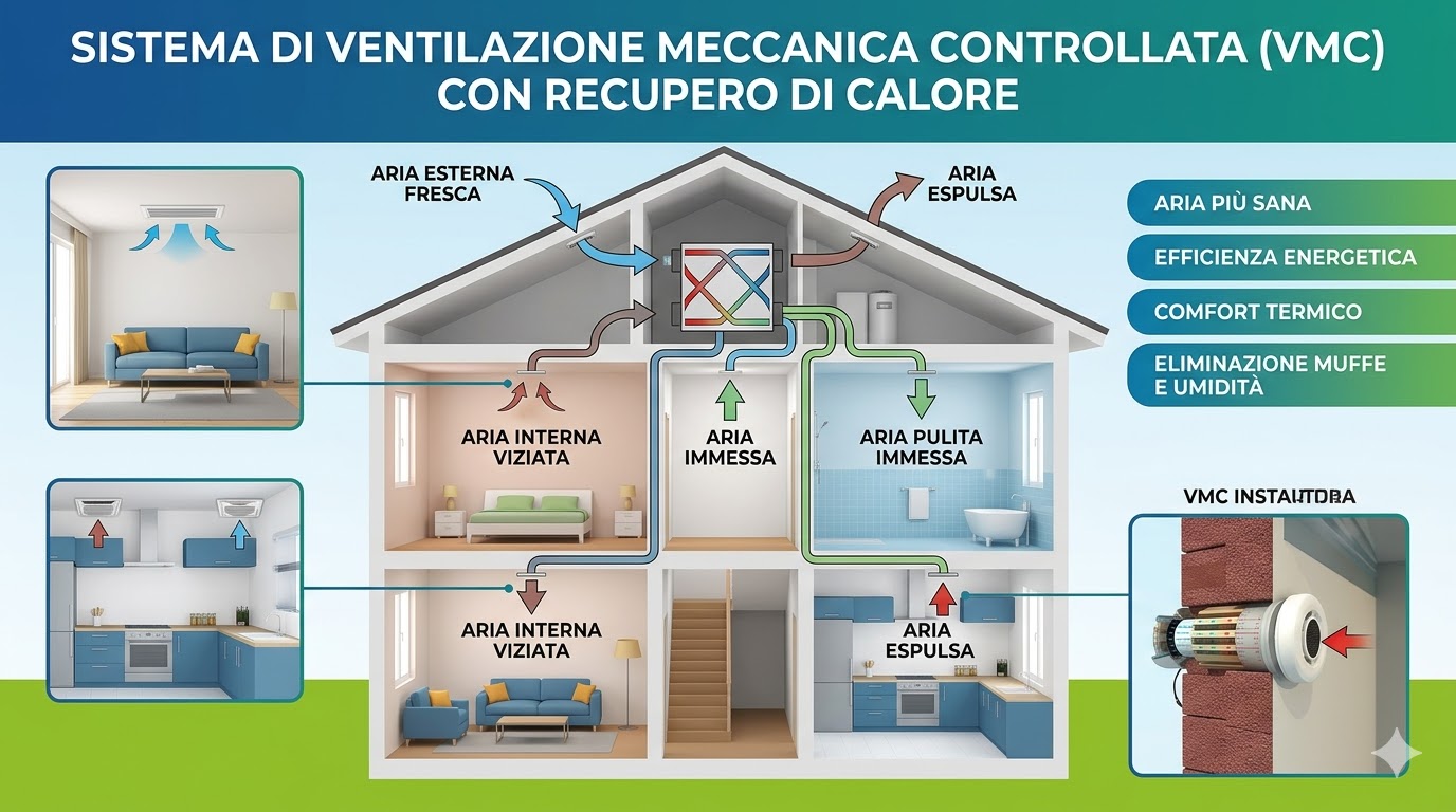 VMC,ventilazione meccanica controllata,VMC casa,impianto VMC,VMC 2026,VMC Italia,sistemi VMC,ventilazione controllata,VMC centralizzata,VMC decentralizzata,VMC contro muffa,VMC umidità,VMC come funziona,funzionamento VMC,VMC cosa fa,VMC a cosa serve,ricambio aria automatico,VMC prezzi,VMC costi,costo VMC centralizzata,prezzo VMC decentralizzata,VMC consumi,VMC risparmio energetico,VMC Fantini Cosmi,VMC italiana,meglio VMC centralizzata o decentralizzata